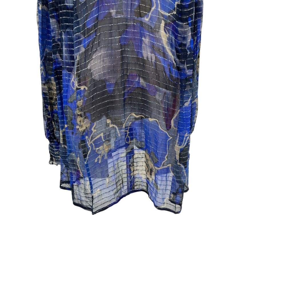 Anthropologie‎ Bl-nk London Senta Top Floral Print Sequin Sheer Plus Size 1X - Picture 7 of 16